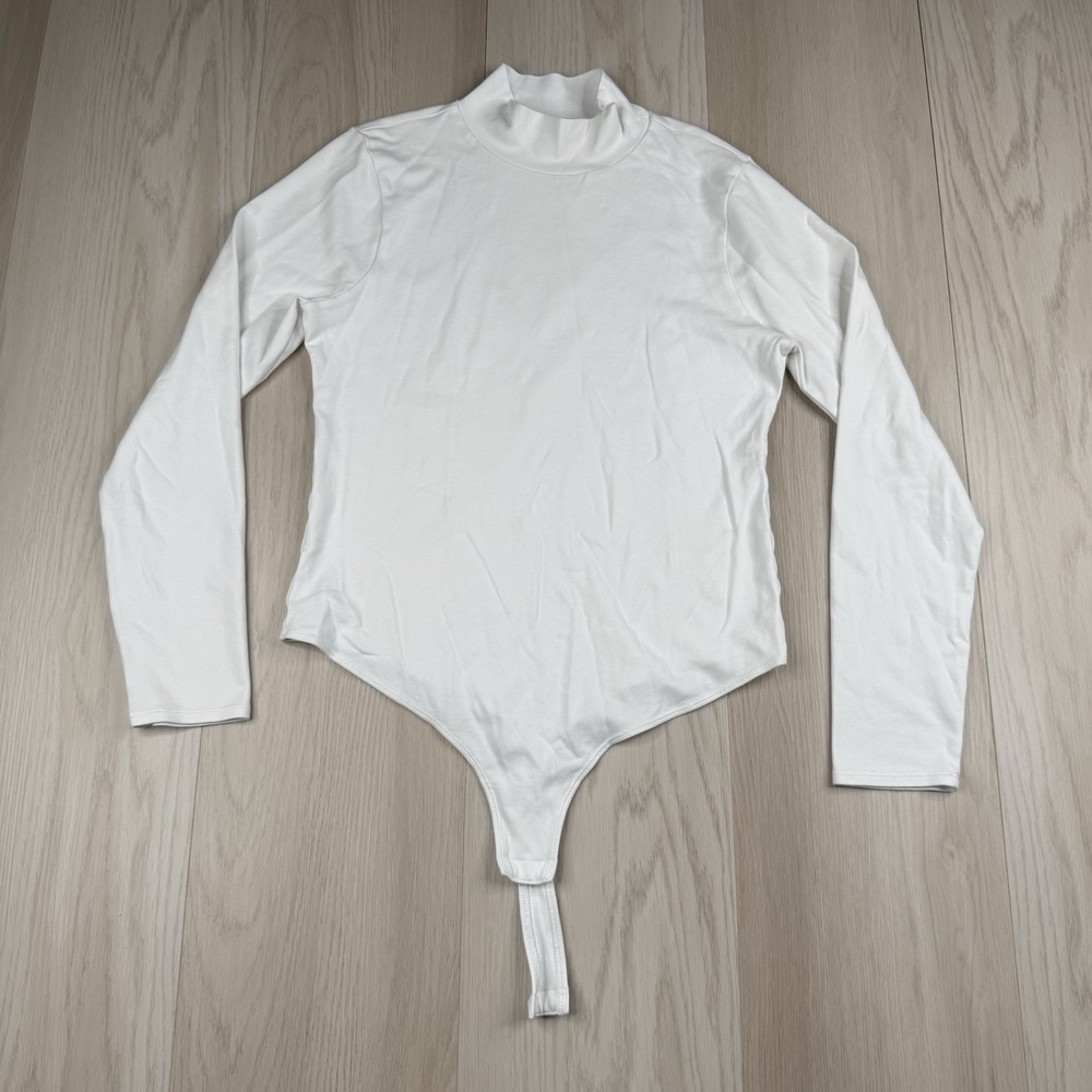 Hill House White Long Sleeve Mock Neck Luna Bodysuit Size XL